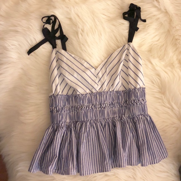 Express Tops - Ruched Cotton Poplin Top